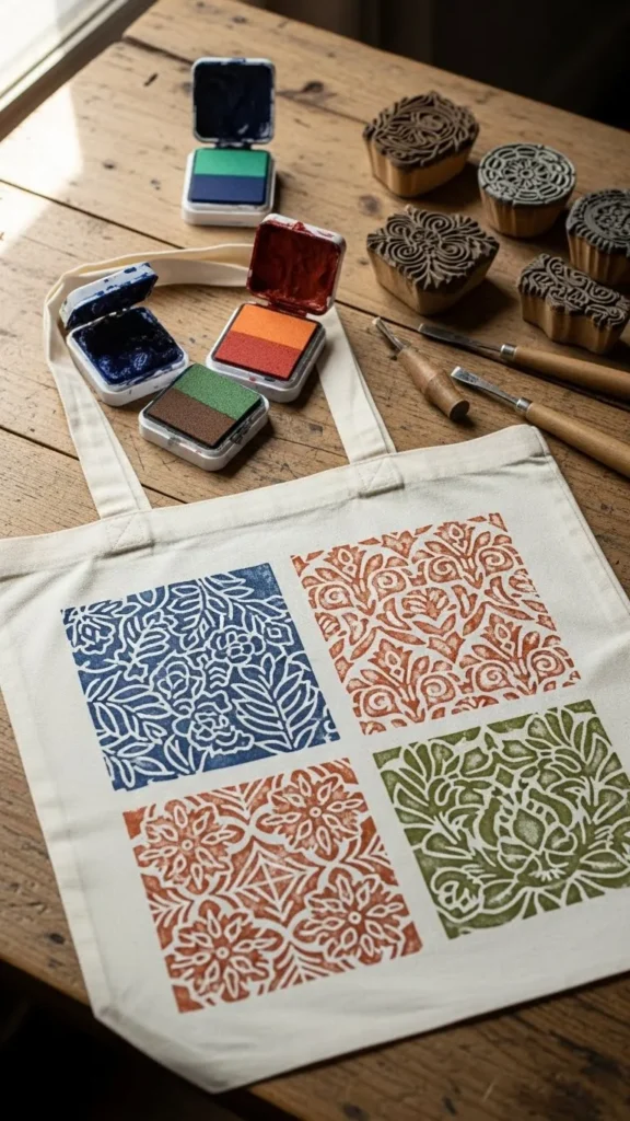 Block-Printed Fabric Tote