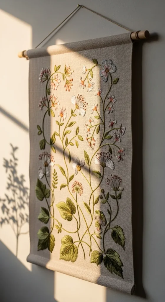 Botanical Embroidered Wall Hangings