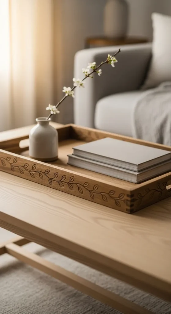 Botanical-Inspired Wooden Trays