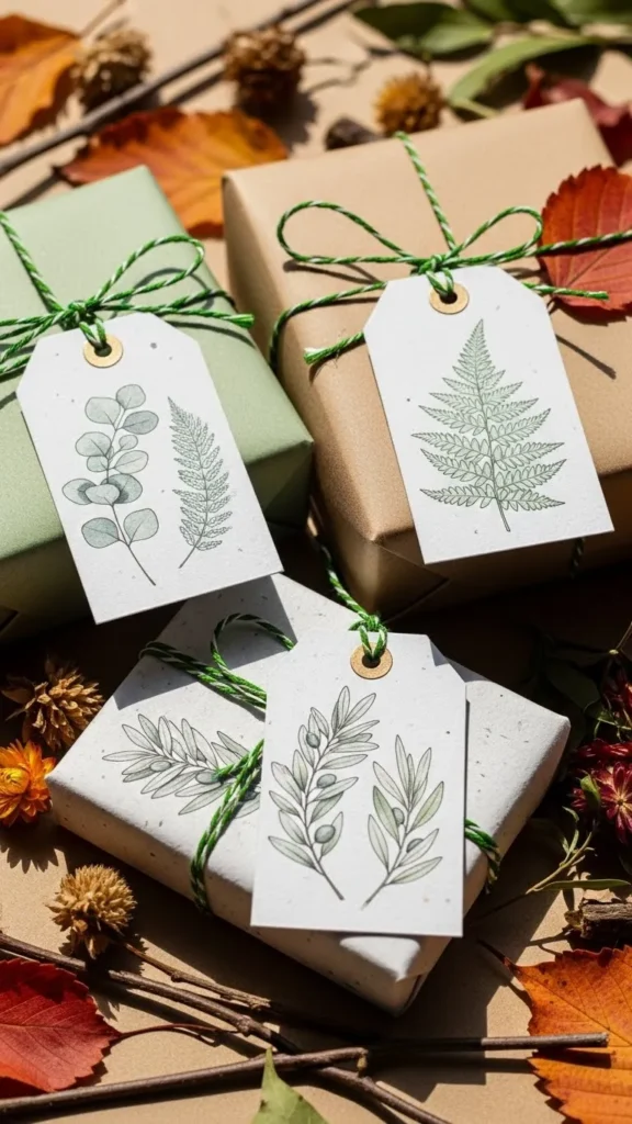 Botanical Leaf Print Tags