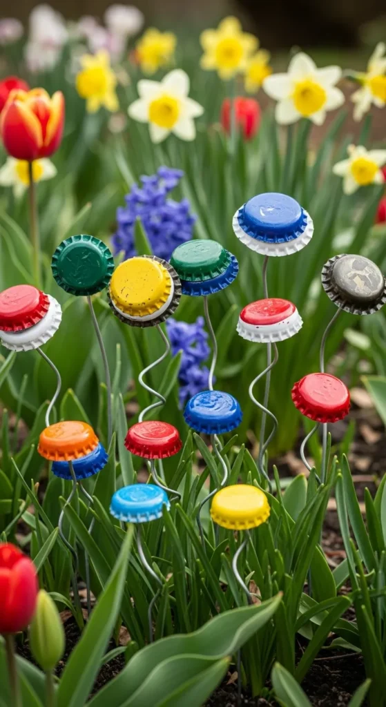 Bottle Cap Garden Flowers