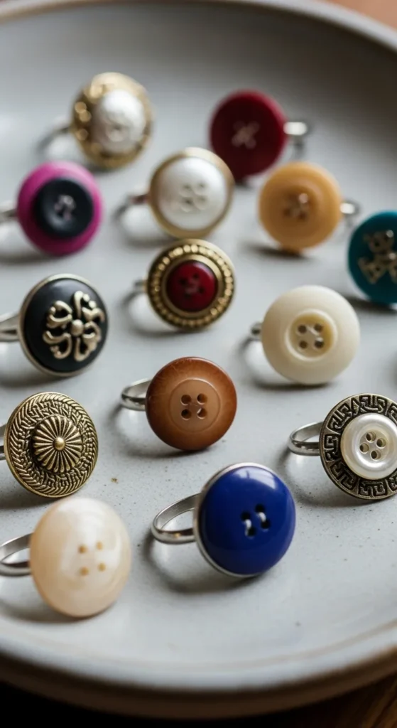 Button Statement Rings
