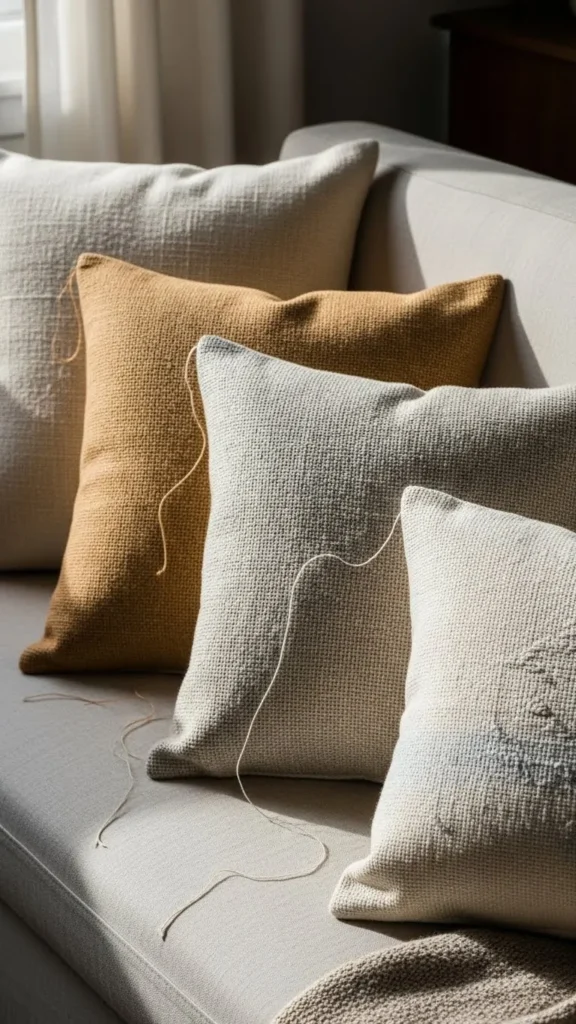 Canvas Texture Pillow Covers
