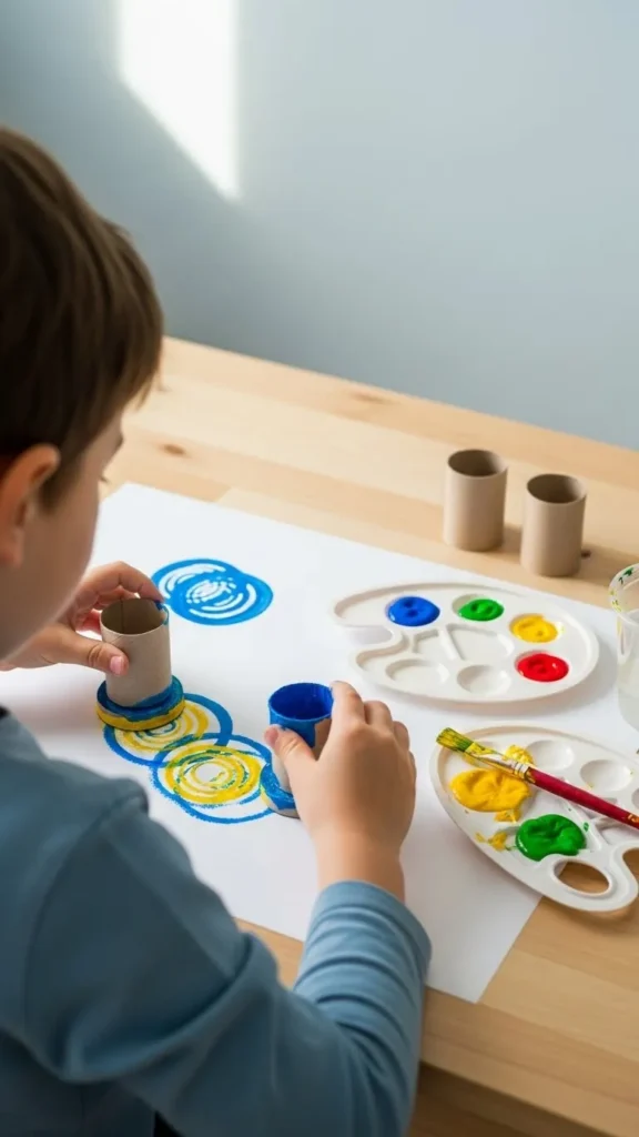 Cardboard Roll Stamp Prints