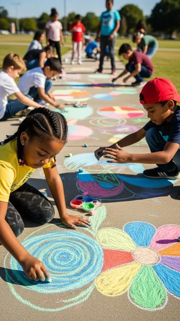 Chalk Paint Sidewalk Art