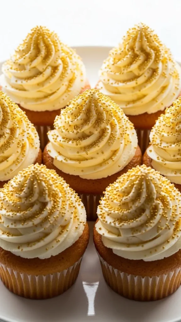 Chocolate Rim Gold Cupcakes