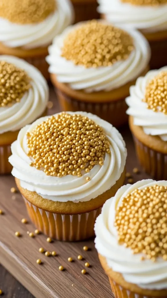 Chocolate Swirl Gold Nest Cupcakes