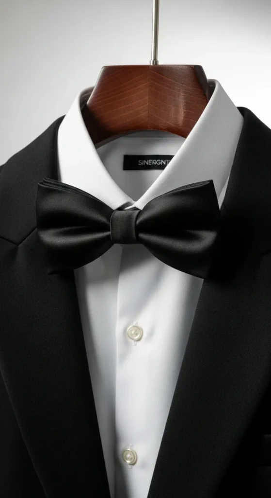 Classic Black Satin Bow Tie