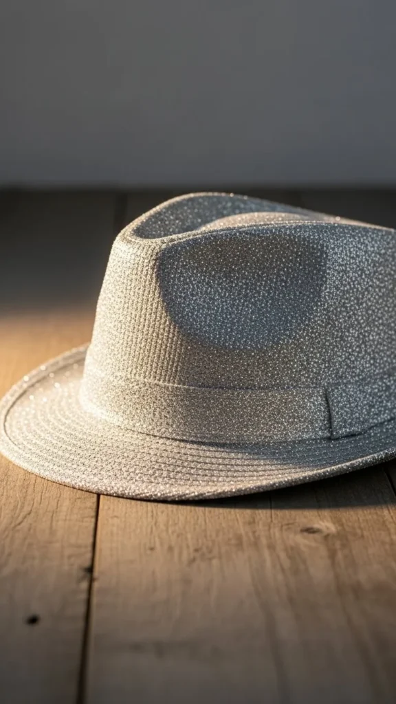 Classic Silver Glitter Fedora