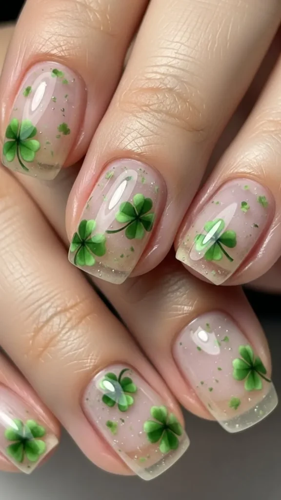 Clear Base Clover Nails