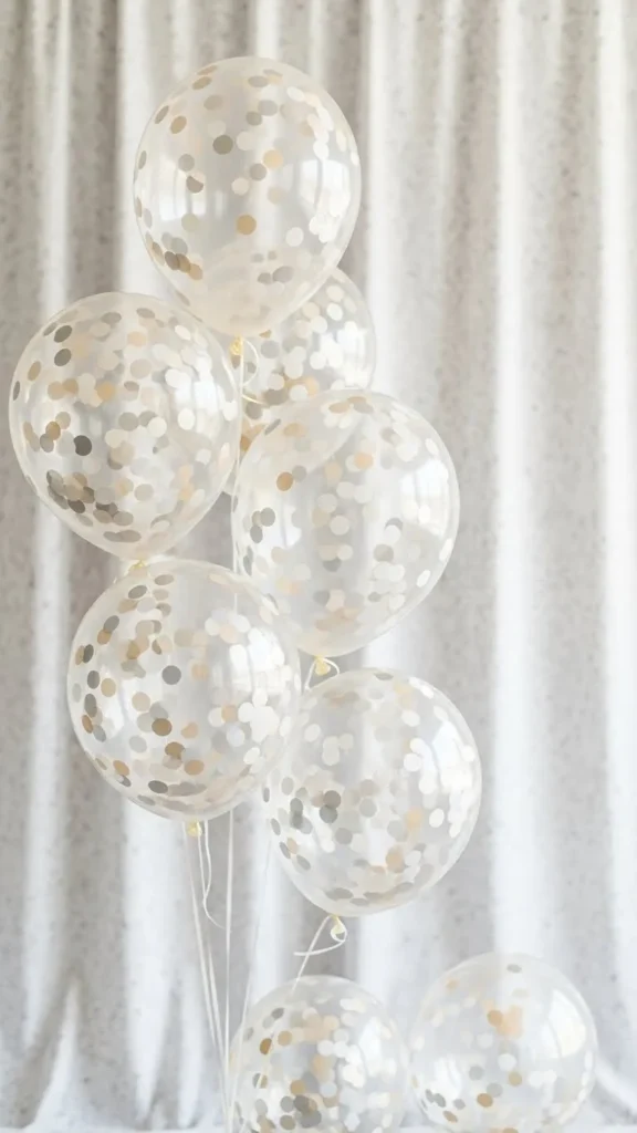 Clear Confetti Balloons for Photo Areas