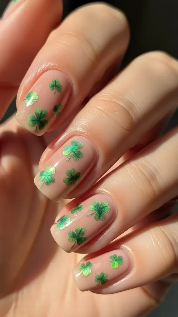Clover Nail Stickers Look