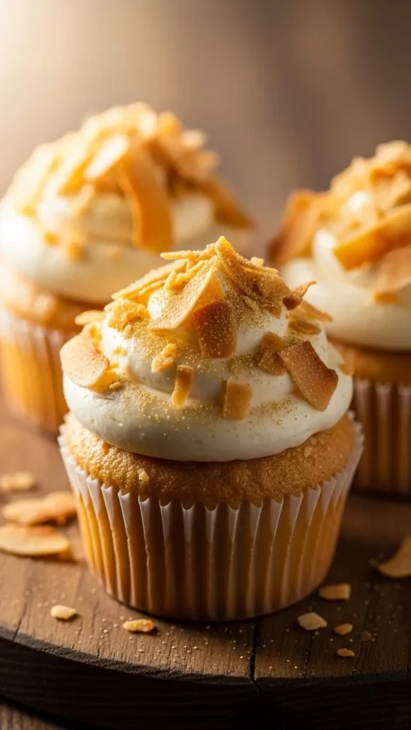 Coconut “Gold Dust” Cupcakes