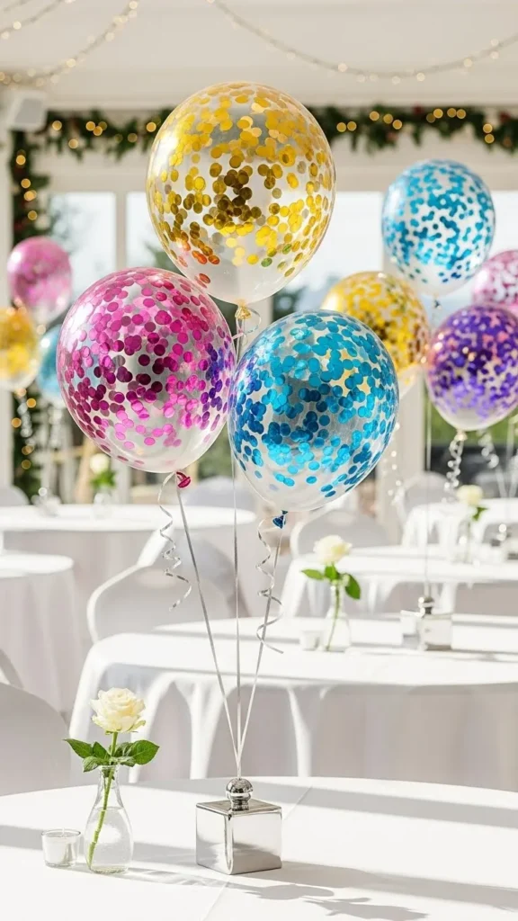 Confetti Balloons as Table Markers