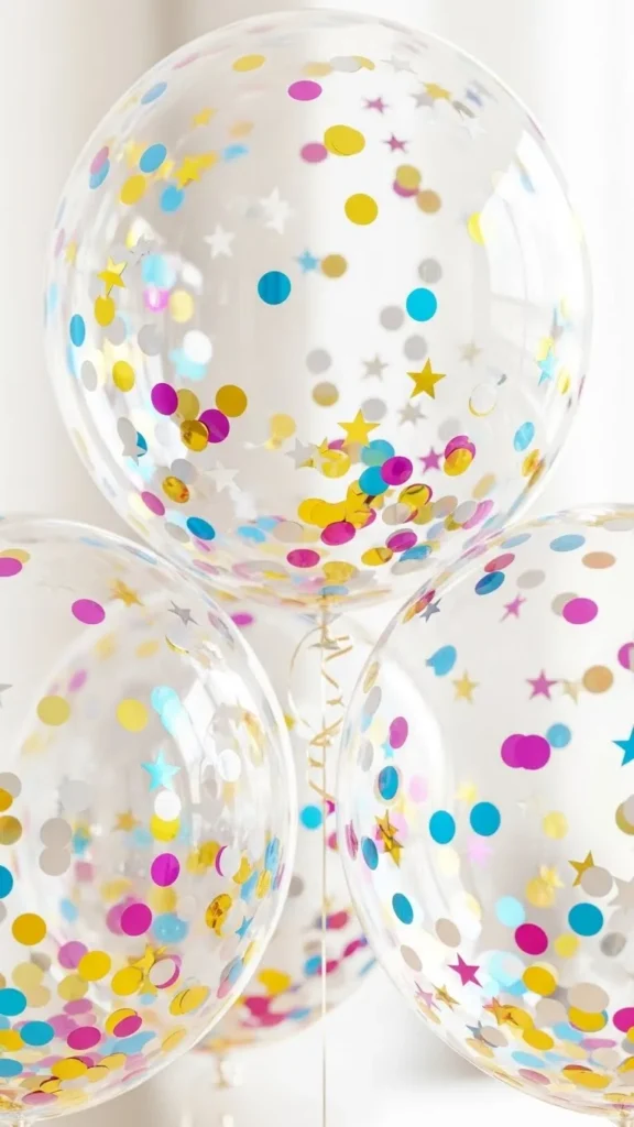 Confetti Balloons with Mixed Shapes