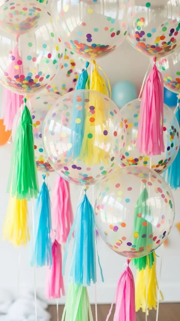 Confetti Balloons with Tassel Tails