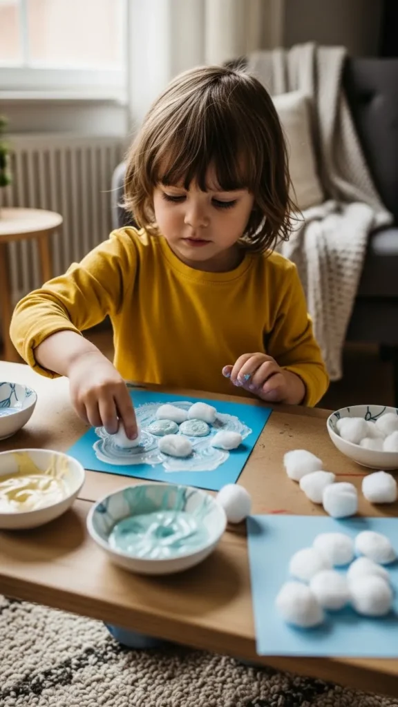  Cotton Ball Cloud Paintings