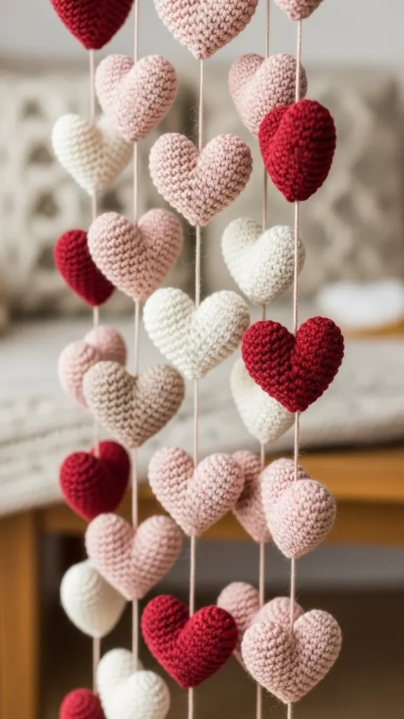 Crochet Heart Garland