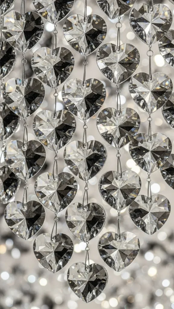 Crystal Drop Heart Hangers