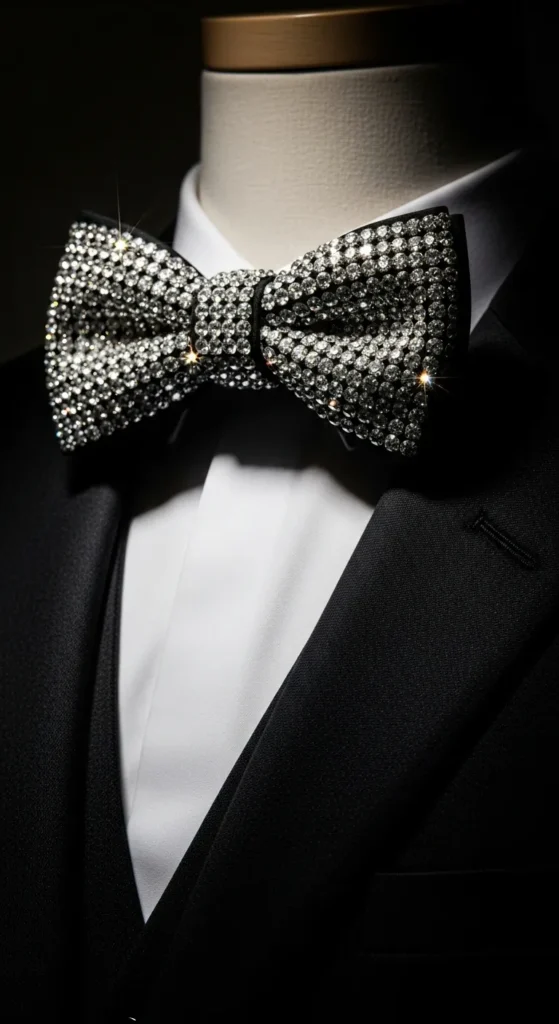 Crystal-Stud Bow Tie