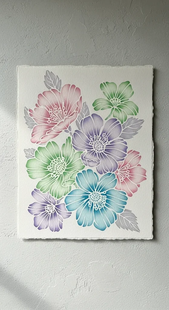 DIY Floral Stencil Art