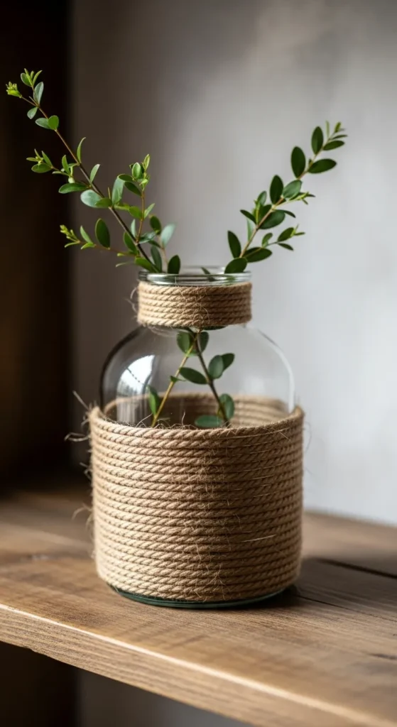 DIY Rope-Wrapped Vases