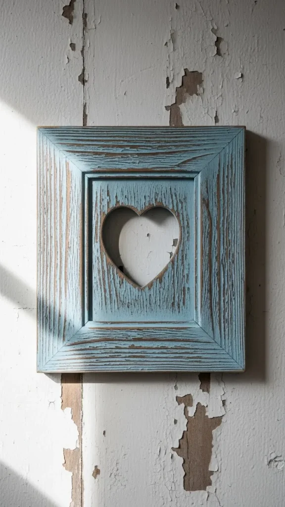 Distressed Frame With Heart Cutout