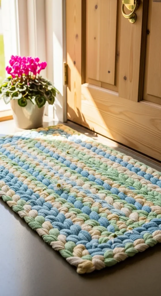 Door Mat from Old Towels