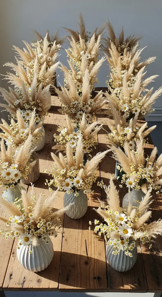 Dried Pampas and Daisy Mix