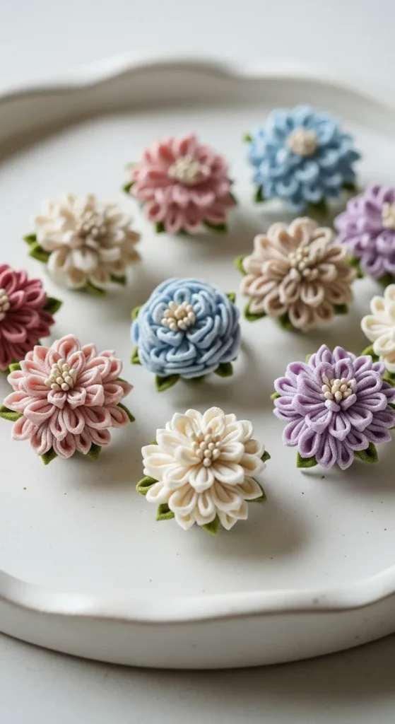 Fabric Flower Rings