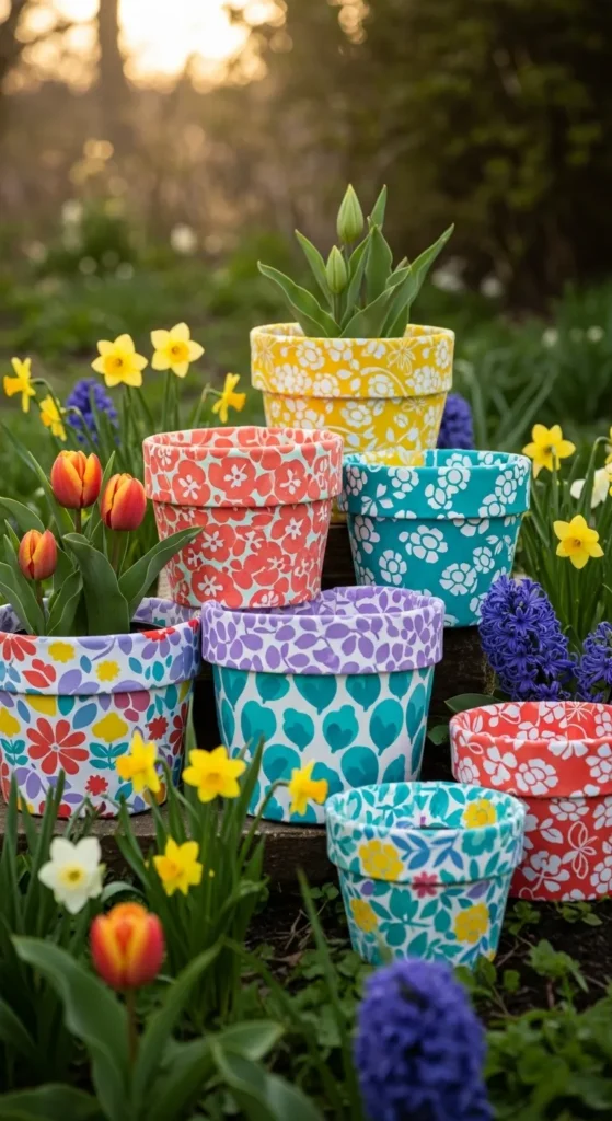 Fabric-Wrapped Plant Pots