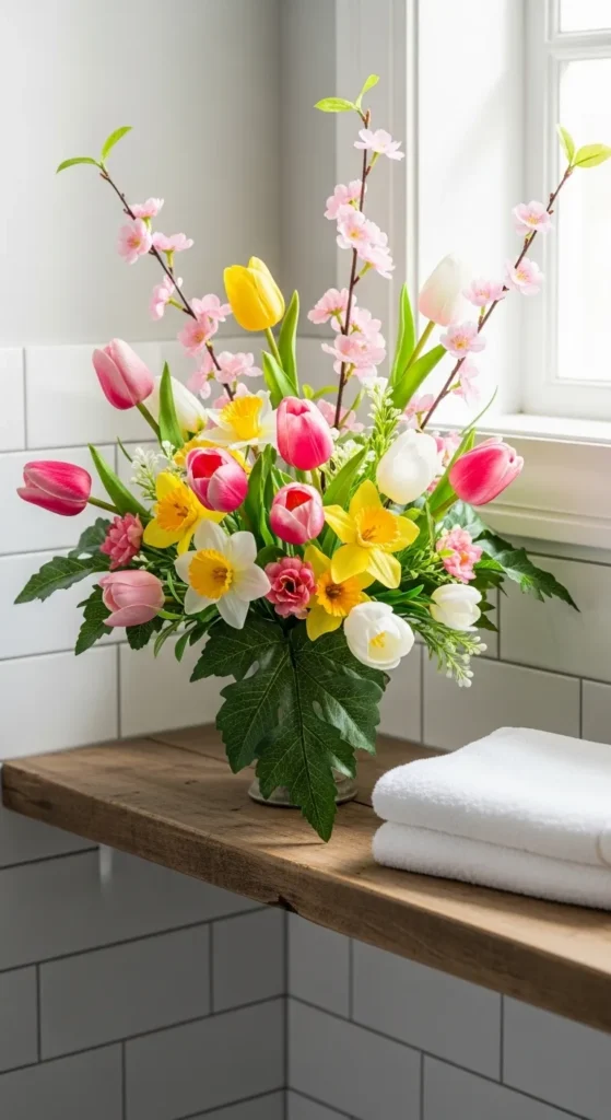 Faux Floral Bathroom Accent