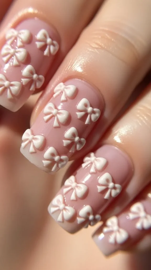 Festive Bow Nail Stickers