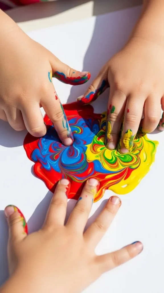 Finger Paint Color Mixing Fun