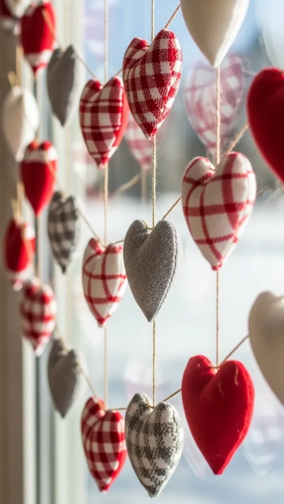Flannel Heart Garland