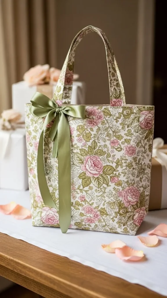 Floral Fabric Gift Tote