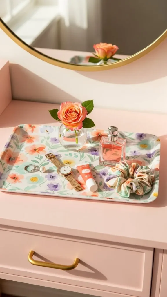 Floral Print Jewelry Tray
