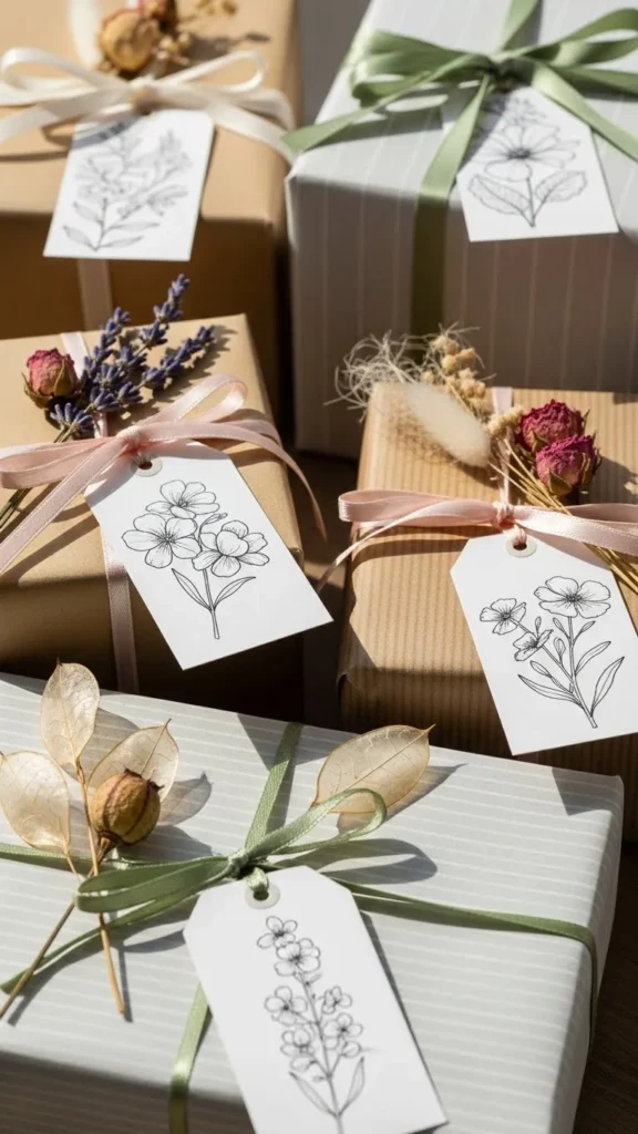 Floral Sketch Tags