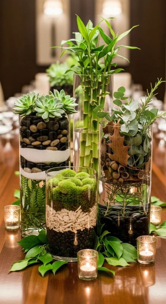 Glass Cylinders With Layered Fill