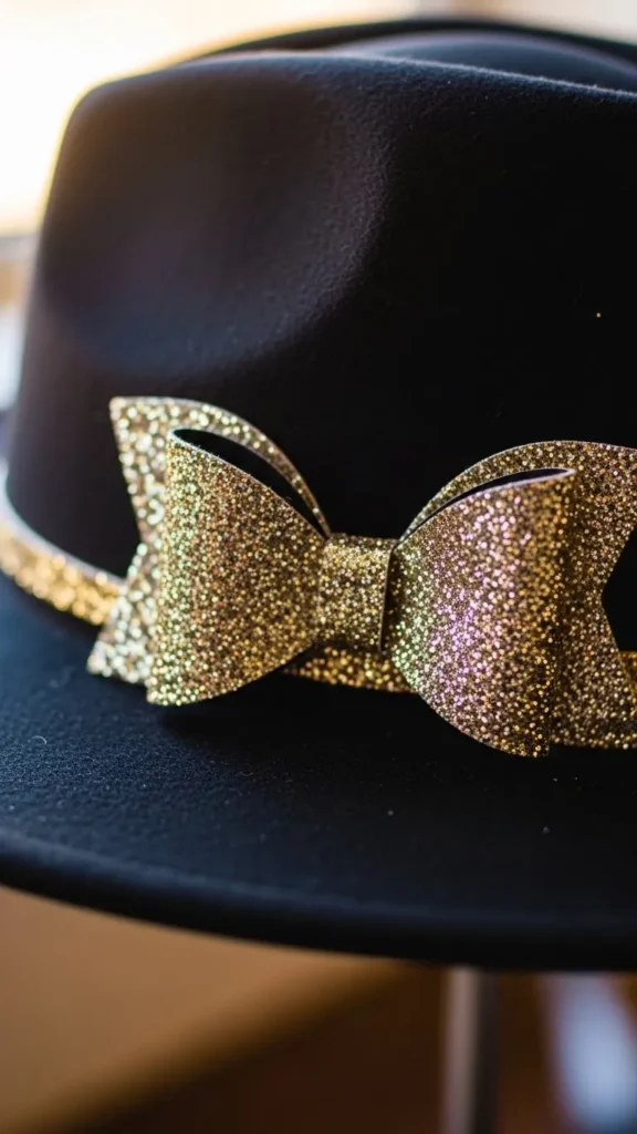 Glitter Bow Accent Hat