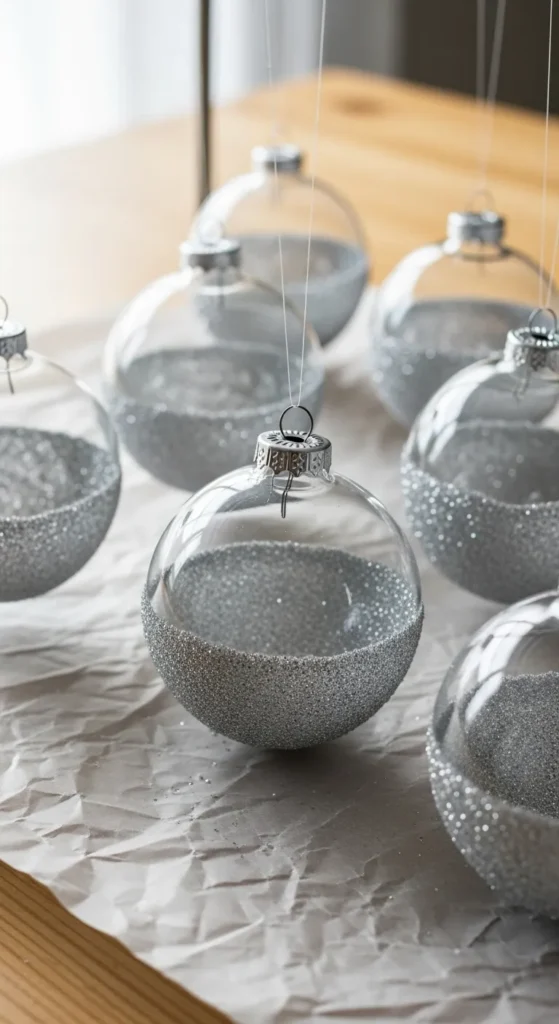 Glitter-Dipped Glass Balls