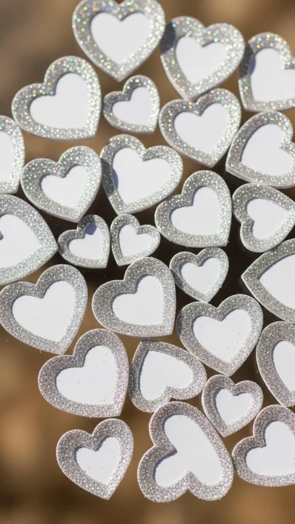 Glitter Edge Paper Cut Hearts