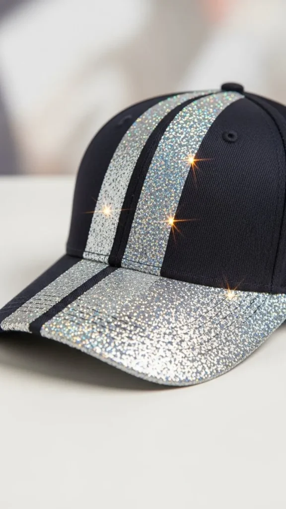 Glitter Stripe Baseball Cap