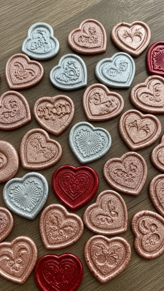 Glitter Wax Seal Hearts