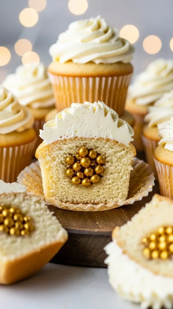 Gold Center Surprise Cupcakes
