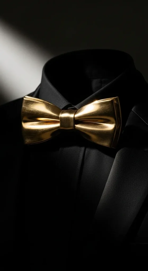 Gold Metallic Bow Tie