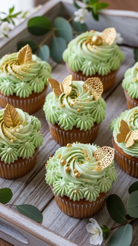 Gold Sprinkle Center Cupcakes