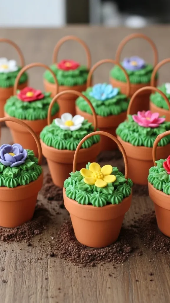 Gold Sprinkle Swirl Cupcakes