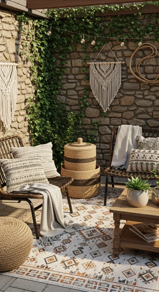 Ground the Space With Outdoor Rugs and Textures