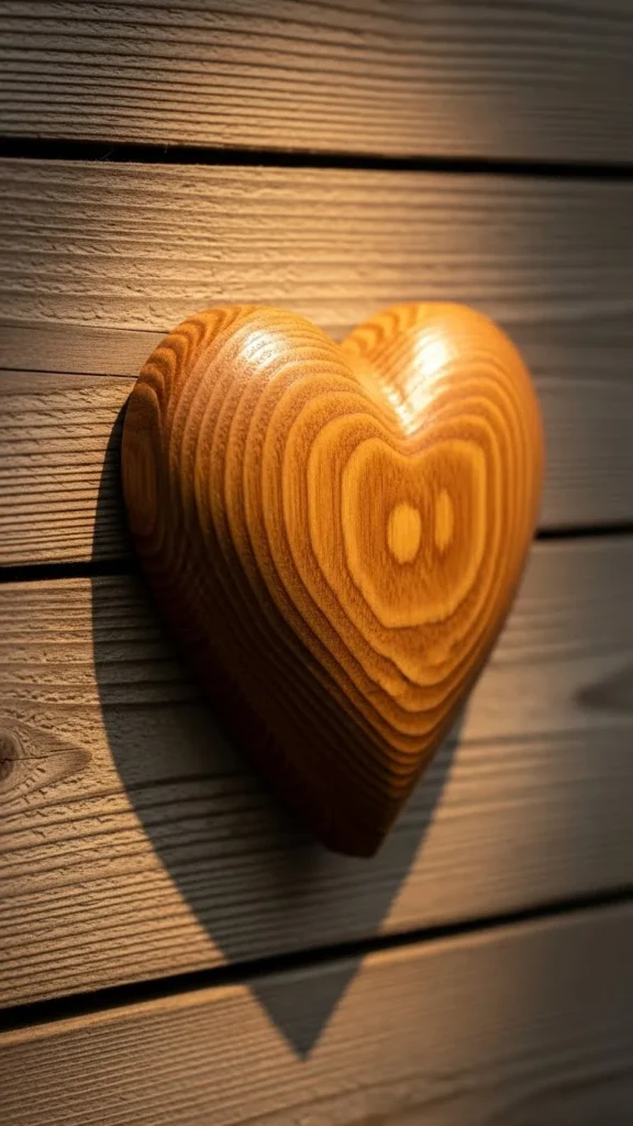 Hand-Carved Wooden Heart Plaque